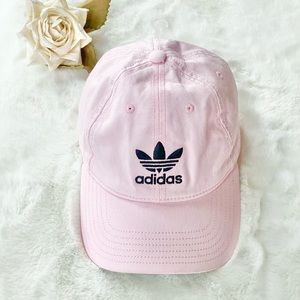 New with tags ADIDAS HAT. Pink adjustable. Logo on front and rear in black